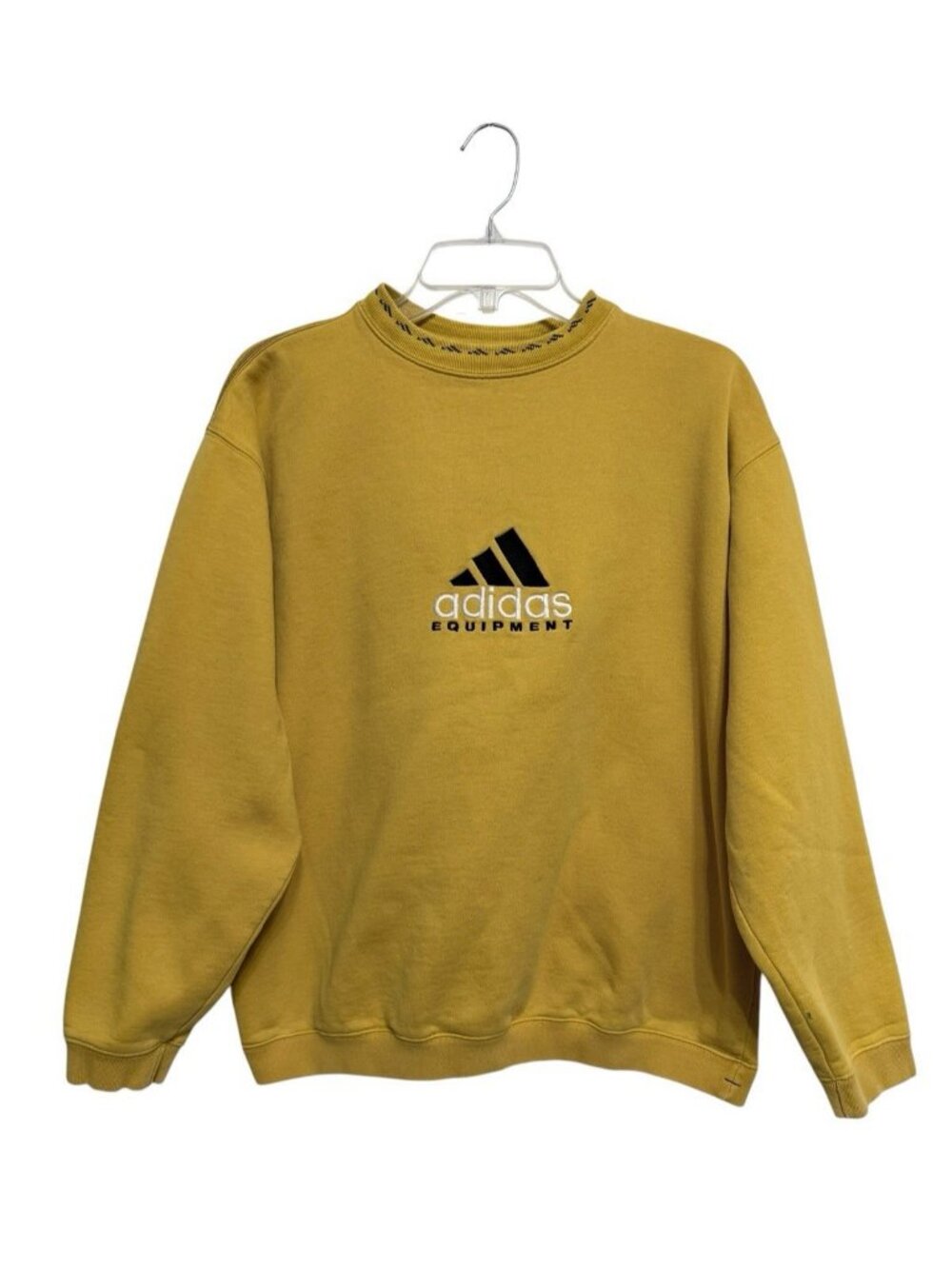 Adidas Equipment Vintage Y2K Sweatshirt Size Large Mustard Yellow Flaws
